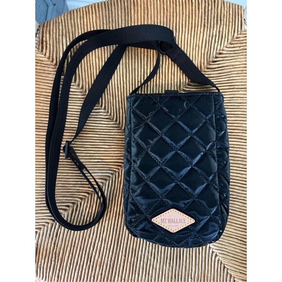 MZ Wallace Black Liquid Quilted Crossbody Bag - Picture 3 of 9
